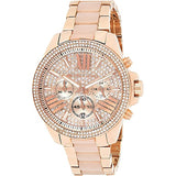 Michael Kors Wren Crystals Rose Gold Dial Rose Gold Steel Strap Watch for Women - MK6096 Authentic Buy Shop Now