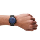 Emporio Armani Aviator Chronograph Blue Dial Black Mesh Bracelet Watch For Men - AR11201 Authentic Buy Shop Now