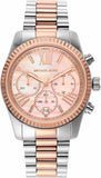 Michael Kors Lexington Chronograph Rose Gold Dial Two Tone Steel Strap Watch For Women - MK7219 Authentic Buy Shop Now