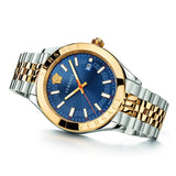 Versace Hellenyium Quartz Blue Dial Two Tone Steel Strap Watch For Men - VEVK00520 Authentic Buy Shop Now