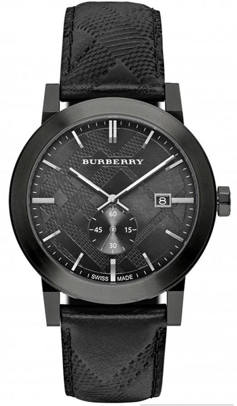 Burberry The City Black Dial Black Leather Strap Watch for Men - BU9906 Authentic Buy Shop Now