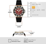 Emporio Armani Meccanico Automatic Red Dial Black Silicon Strap Watch For Men - AR60070 Authentic Buy Shop Now