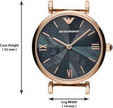 Emporio Armani Quartz Grey Dial Brown Leather Strap Watch For Women - AR11172 Authentic Buy Shop Now