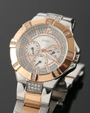 Guess Vista Analog Diamonds Silver Dial Two Tone Steel Strap Watch for Women - W0024L1 Authentic Buy Shop Now