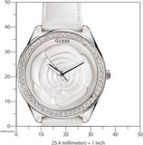 Guess Rosette Analog White Dial White Leather Strap Watch For Women - W75043L1 Authentic Buy Shop Now