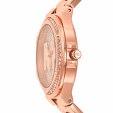 Michael Kors Lennox Three Hand Rose Gold Dial Rose Gold Steel Strap Watch For Women - MK7230 Authentic Buy Shop Now