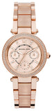 Michael Kors Parker Pink Dial Two Tone Steel Strap Watch for Women - MK6110 Authentic Buy Shop Now