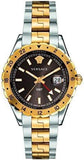 Versace Hellenyium Quartz Brown Dial Two Tone Steel Strap Watch For Men - V11040015 Authentic Buy Shop Now