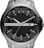 Armani Exchange Hampton Chronograph Black Dial Silver Steel Strap Watch For Men - AX2103 Authentic Buy Shop Now