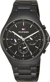 Tommy Hilfiger Justin Chronograph Black Dial Black Steel Strap Watch For Men - 1792055 Authentic Buy Shop Now