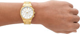 Michael Kors Lennox Chronograph White Dial Gold Steel Strap Watch For Men - MK9120 Authentic Buy Shop Now