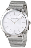 Calvin Klein Minimal White Dial Silver Mesh Bracelet Watch for Men - K3M22126 Authentic Buy Shop Now