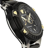 Versace Icon Active Chronograph Black Dial Black Steel Strap Watch for Men - VEZ700421 Authentic Buy Shop Now
