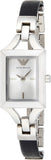 Emporio Armani Chiara Analog Silver Dial Black Leather Strap Watch For Women - AR7372 Authentic Buy Shop Now