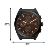 Fossil Everett Chronograph Black Dial Brown Leather Strap Watch for Men - FS5798 Authentic Buy Shop Now