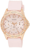 Guess Sparkling Diamonds Pink Dial Pink Rubber Strap Watch for Women - W0032L9 Authentic Buy Shop Now