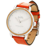 Coach Delancey White Dial Orange Leather Strap Watch for Women - 14502880 Authentic Buy Shop Now