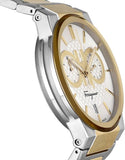 Salvatore Ferragamo F-80 Classic White Dial Two Tone Steel Strap Watch for Men - SFME00821 Authentic Buy Shop Now