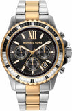 Michael Kors Everest Chronograph Black Dial Two Tone Steel Strap Watch For Women - MK7209 Authentic Buy Shop Now