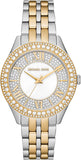 Michael Kors Harlowe Three-Hand Crystals White Dial Two Tone Steel Strap Watch for Women - MK4811 Authentic Buy Shop Now