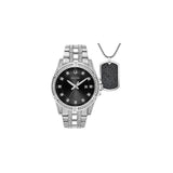 Bulova Crystal Collection Black Dial Silver Steel Strap Watch for Men - 96K104 Authentic Buy Shop Now