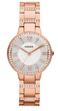 Fossil Virginia White Dial Rose Gold Steel Strap Watch for Women - ES3284 Authentic Buy Shop Now