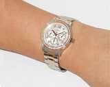 Guess Enchanting Diamonds Silver Dial Two Tone Steel Strap Watch for Women - W0305L3 Authentic Buy Shop Now