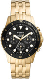 Fossil FB-01 Chronograph Black Dial Gold Steel Strap Watch for Men - FS5836 Authentic Buy Shop Now