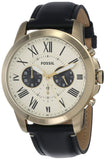 Fossil Grant Chronograph White Dial Black Leather Strap Watch for Men - FS5272 Authentic Buy Shop Now