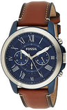 Fossil Grant Chronograph Blue Dial Brown Leather Strap Watch for Men - FS5151 Authentic Buy Shop Now