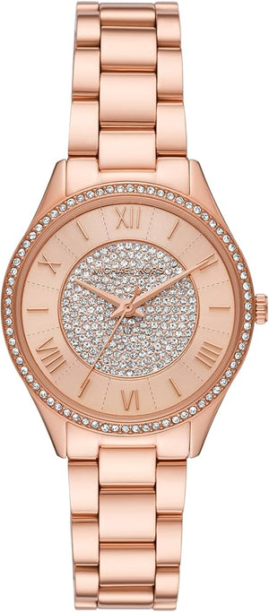 Michael Kors Lauryn Three-Hand Crystals Rose Gold Dial Rose Gold Steel Strap Watch for Women - MK4736 Authentic Buy Shop Now