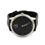 Calvin Klein Minimal Black Dial Black Leather Strap Watch for Men - K3M221CS Authentic Buy Shop Now