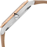 Michael Kors Layton Mother of Pearl White Dial Brown Leather Strap Watch For Women - MK2910 Authentic Buy Shop Now