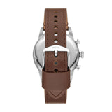Fossil Sport Tourer Chronograph White Dial Brown Leather Strap Watch for Men - FS6042 Authentic Buy Shop Now