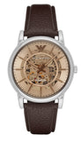 Emporio Armani Luigi Meccanico Brown Dial Brown Leather Strap Watch For Men - AR1982 Authentic Buy Shop Now
