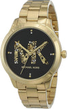 Michael Kors Runway Quartz Black Dial Gold Steel Strap Watch For Women - MK6682 Authentic Buy Shop Now