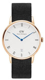 Daniel Wellington Dapper Cornwall White Dial Black Nylon Strap Watch For Men - DW00100261 Authentic Buy Shop Now