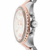 Michael Kors Everest Chronograph White Dial Two Tone Steel Strap Watch For Women - MK7214 Authentic Buy Shop Now