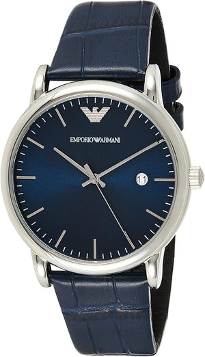 Emporio Armani Dress Quartz Blue Dial Blue Leather Strap Watch For Men - AR2501 Authentic Buy Shop Now