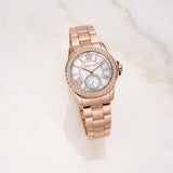 Michael Kors Camille Quartz Mother of Pearl White Dial Rose Gold Steel Strap Watch For Women - MK7364 Authentic Buy Shop Now