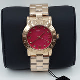 Marc Jacobs Amy Purple Dial Rose Gold Steel Strap Watch for Women - MBM8618 Authentic Buy Shop Now