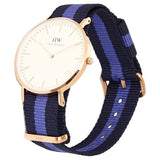Daniel Wellington Classic Swansea White Dial Two Tone Nylon Strap Watch For Women - 0504DW Authentic Buy Shop Now