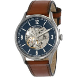 Fossil Forrester Luggage Automatic Skeleton Blue Dial Brown Leather Strap Watch for Men - ME3179 Authentic Buy Shop Now