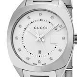 Gucci GG2570 Diamonds White Dial Silver Steel Strap Watch For Women - YA142403 Authentic Buy Shop Now