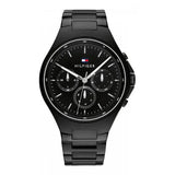 Tommy Hilfiger Justin Chronograph Black Dial Black Steel Strap Watch For Men - 1792055 Authentic Buy Shop Now