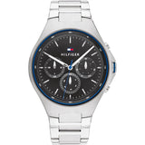 Tommy Hilfiger Justin Chronograph Gray Dial Silver Steel Strap Watch For Men - 1792054 Authentic Buy Shop Now