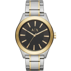 Armani Exchange Nico Analog Black Dial Two Tone Steel Strap Watch For Men - AX2336 Authentic Buy Shop Now