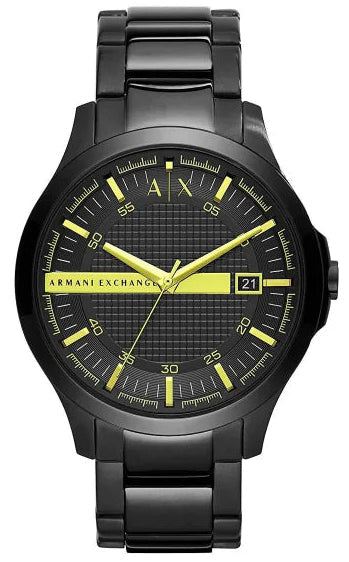 Armani Exchange Hampton Black Dial Black Steel Strap Watch For Men - AX2407 Authentic Buy Shop Now
