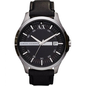 Armani Exchange Hampton Chronograph Black Dial Black Leather Strap Watch For Men - AX2101 Authentic Buy Shop Now
