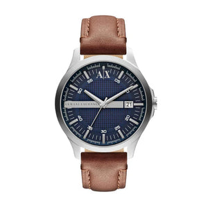 Armani Exchange Hampton Chronograph Blue Dial Brown Leather Strap Watch For Men - AX2133 Authentic Buy Shop Now
